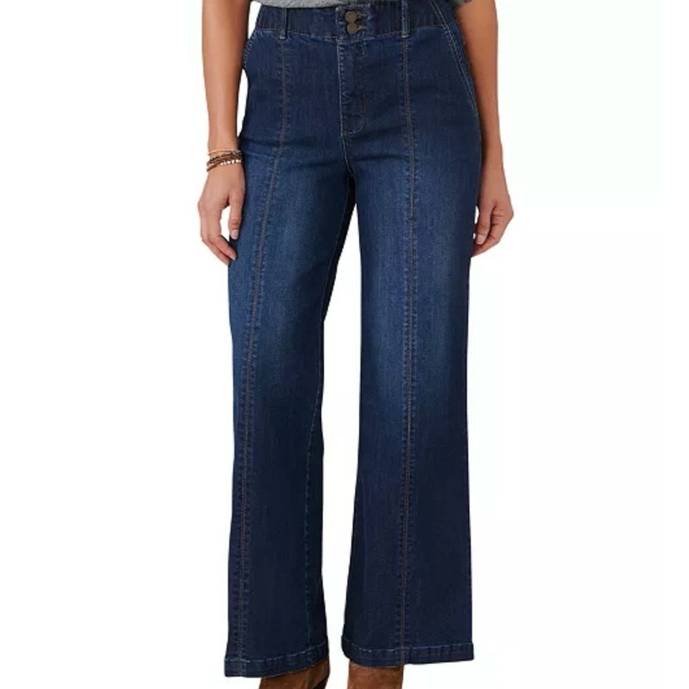 -NWT Democracy "Ab" Solution Skyrise Wide Leg Women's Jeans Indigo Sz 22W